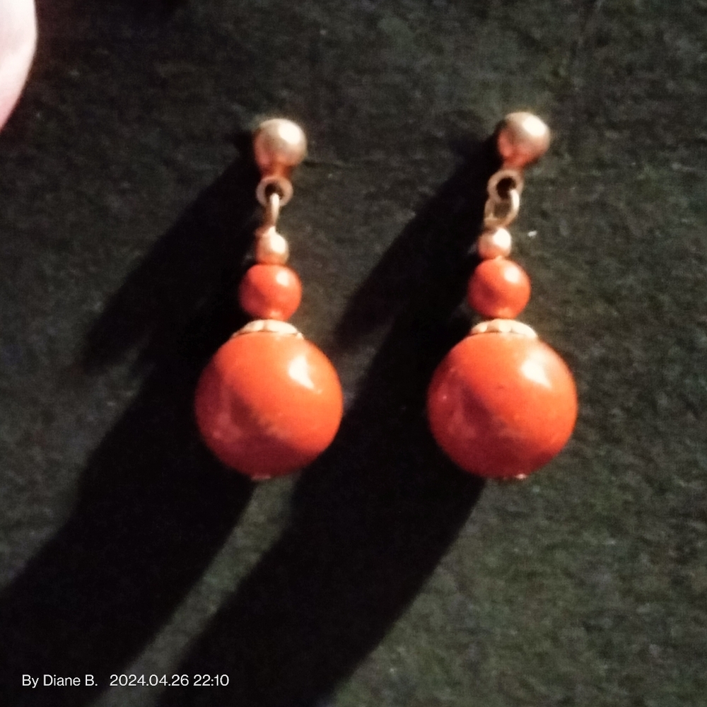 Reddish Brown Drop Earrings
